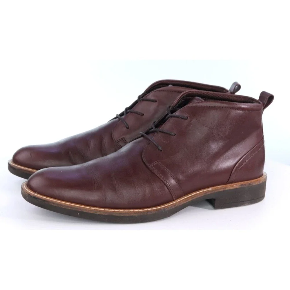 ECCO Biarritz $160 Men's Chukka Boots Size EU 42 US 11-11.5 Leather Brown